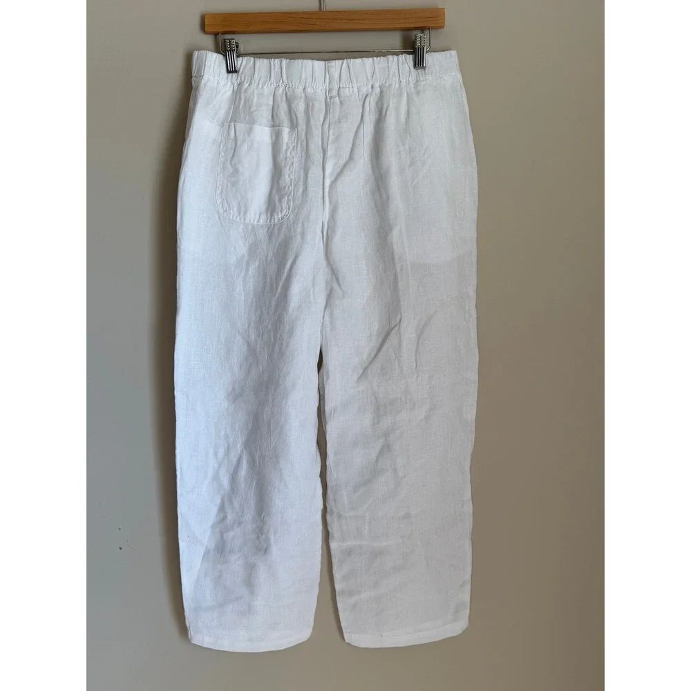 NWT Quince European Linen Pants Womens Large White European Linen